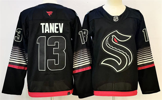 Men's Seattle Kraken 13 Brandon Tanev Black 2026 Alternate Stitched Hockey Jersey