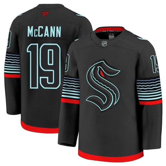 Men's Seattle Kraken 19 Jaden Schwartz Black Alternate Stitched Hockey Jersey