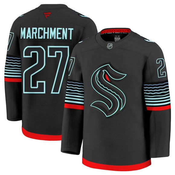 Men's Seattle Kraken 27 Mason Marchment Black Alternate Stitched Hockey Jersey