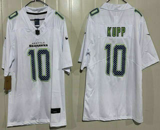 Men's Seattle Seahawks 10 Cooper Kupp Limited White Fashion Vapor Jersey