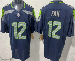 Men's Seattle Seahawks 12 Fan Limited Navy FUSE Vapor Jersey