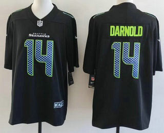 Men's Seattle Seahawks 14 Sam Darnold Limited Black Fashion Vapor Jersey