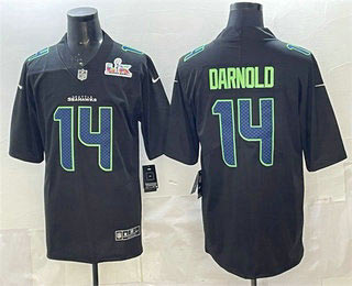 Men's Seattle Seahawks 14 Sam Darnold Limited Black Super Bowl LX Fashion Vapor Jersey
