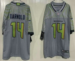 Men's Seattle Seahawks 14 Sam Darnold Limited Gray Rivalries Vapor Jersey