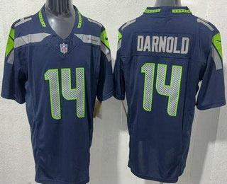 Men's Seattle Seahawks 14 Sam Darnold Limited Navy FUSE Vapor Jersey