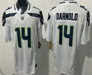 Men's Seattle Seahawks 14 Sam Darnold Limited White FUSE Vapor Jersey