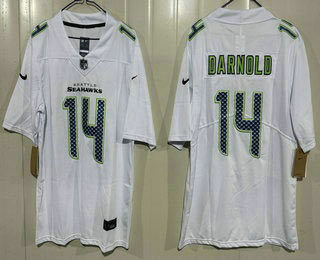 Men's Seattle Seahawks 14 Sam Darnold Limited White Fashion Vapor Jersey