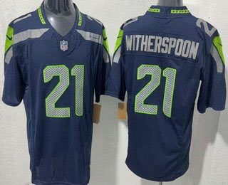 Men's Seattle Seahawks 21 Devon Witherspoon Limited Navy FUSE Vapor Jersey