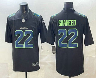 Men's Seattle Seahawks 22 Rashid Shaheed Limited Black Fashion Vapor Jersey