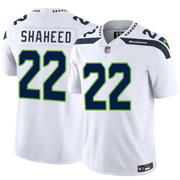 Men's Seattle Seahawks 22 Rashid Shaheed White 2025 F.U.S.E. Vapor Untouchable Limited Football Stitched Jersey