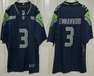 Men's Seattle Seahawks 3 Nick Emmanwori Limited Navy Vapor Jersey