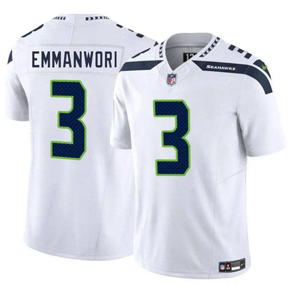 Men's Seattle Seahawks 3 Nick Emmanwori White 2025 F.U.S.E. Vapor Untouchable Limited Football Stitched Jersey
