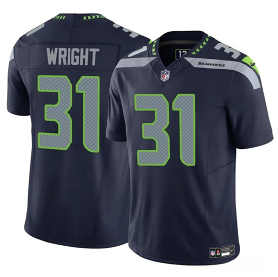 Men's Seattle Seahawks 31 Jacardia Wright Navy 2025 F.U.S.E. Vapor Untouchable Limited Football Stitched Jersey