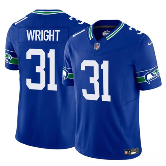 Men's Seattle Seahawks 31 Jacardia Wright Royal 2025 F.U.S.E Throwback Vapor Limited Football Stitched Jersey