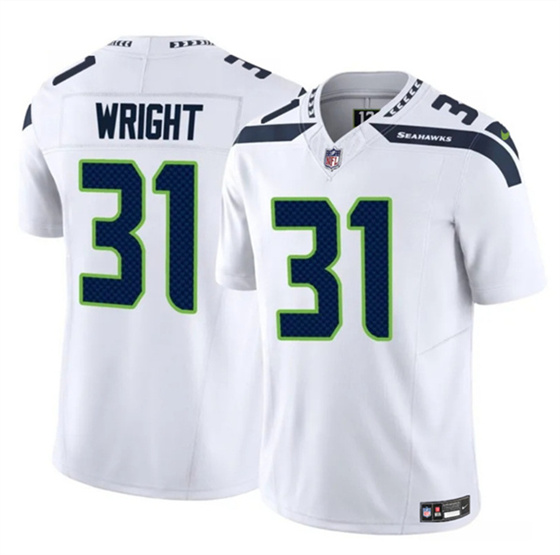 Men's Seattle Seahawks 31 Jacardia Wright White 2025 F.U.S.E. Vapor Untouchable Limited Football Stitched Jersey