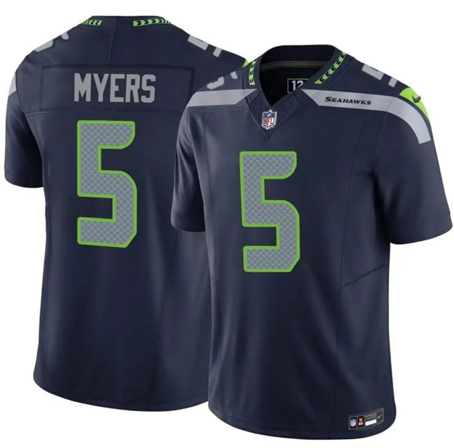 Men's Seattle Seahawks 5 Jason Myers Navy 2025 F.U.S.E. Vapor Untouchable Limited Stitched Football Jersey