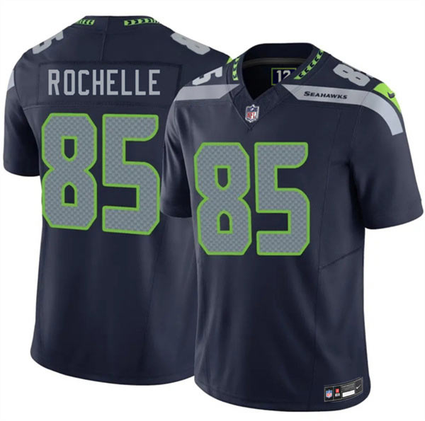 Men's Seattle Seahawks 85 Rashad Rochelle Navy 2026 Draft F.U.S.E. Vapor Untouchable Limited Football Stitched Jersey