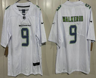 Men's Seattle Seahawks 9 Kenneth Walker III Limited White Fashion Vapor Jersey
