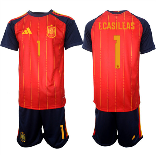 Men's Spain 1 I.CASILLAS National Team FIFA x World Cup 2026 Home Red On Field Jerseys