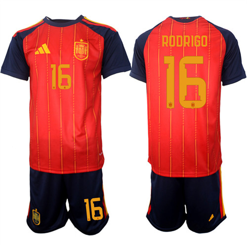 Men's Spain 16 RODRIGO National Team FIFA x World Cup 2026 Home Red On Field Jerseys