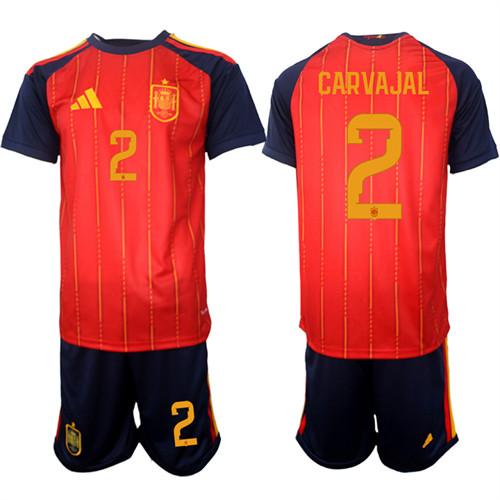 Men's Spain 2 CARVAJAL National Team FIFA x World Cup 2026 Home Red On Field Jerseys