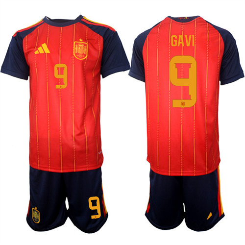 Men's Spain 9 GAVI National Team FIFA x World Cup 2026 Home Red On Field Jerseys