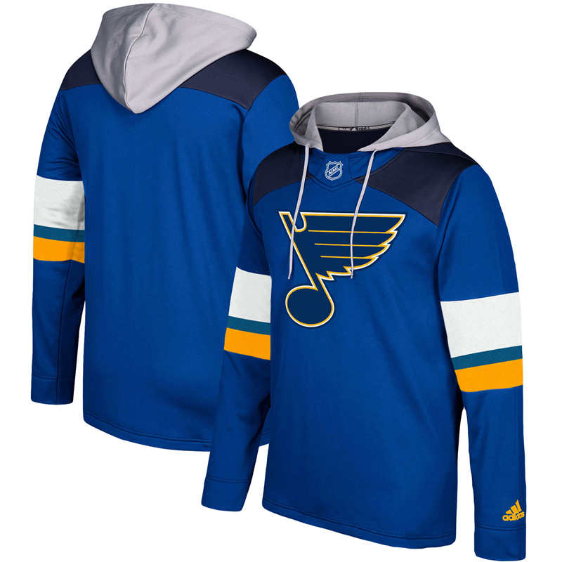 Men's St. Louis Blues Blue Silver Jersey Pullover Hoodie