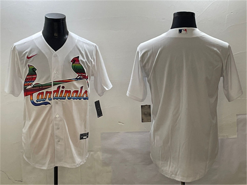 Men's St. Louis Cardinals Blank White Cool Base Stitched Baseball Jersey