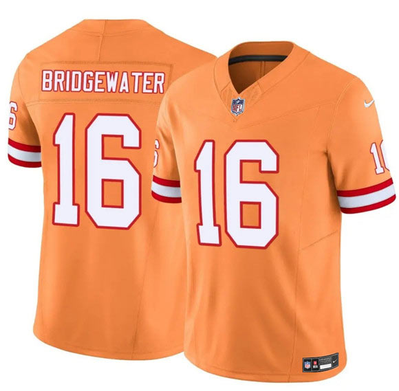 Men's Tampa Bay Buccaneers 16 Teddy Bridgewater Orange F.U.S.E. Throwback Limited Football Stitched Jersey