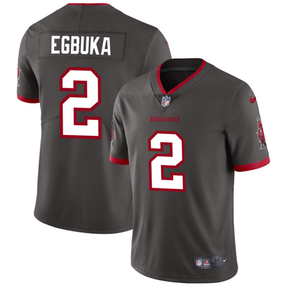 Men's Tampa Bay Buccaneers 2 Emeka Egbuka New Gray 2025 Draft Vapor Untouchable Limited Football Stitched Jersey