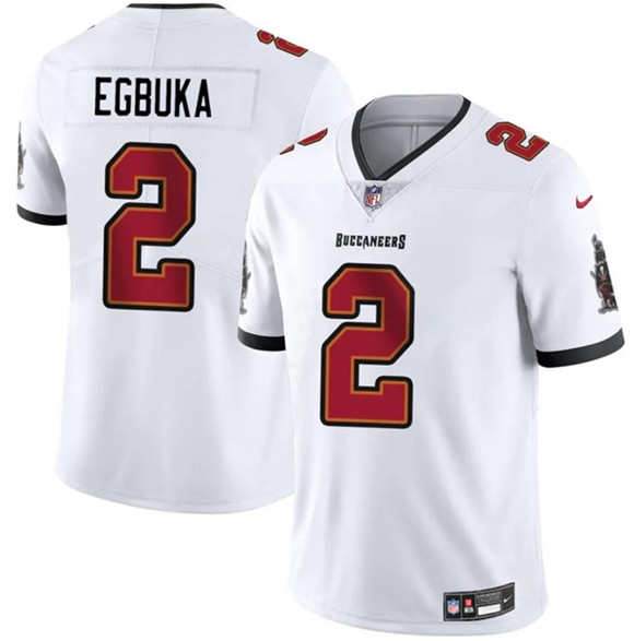 Men's Tampa Bay Buccaneers 2 Emeka Egbuka White 2025 Draft Vapor Untouchable Limited Football Stitched Jersey