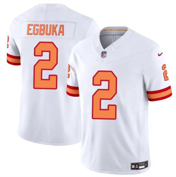 Men's Tampa Bay Buccaneers 2 Emeka Egbuka White 2025 F.U.S.E. Vapor Limited Football Stitched Jersey