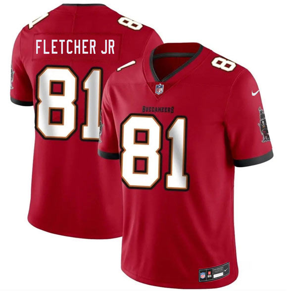 Men's Tampa Bay Buccaneers 81 Kenny Fletcher Jr Red 2026 Draft Vapor Limited Football Stitched Jersey