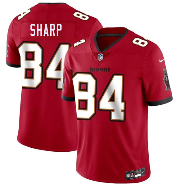 Men's Tampa Bay Buccaneers 84 Bauer Sharp Red 2026 Draft Vapor Limited Football Stitched Jersey