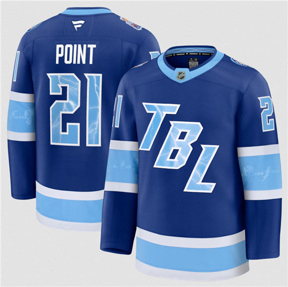 Men's Tampa Bay Lightning 21 Brayden Point Blue 2026 Stadium Series Stitched Jersey
