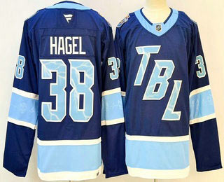 Men's Tampa Bay Lightning 38 Brandon Hagel Blue 2026 Stadium Series Authentic Jersey