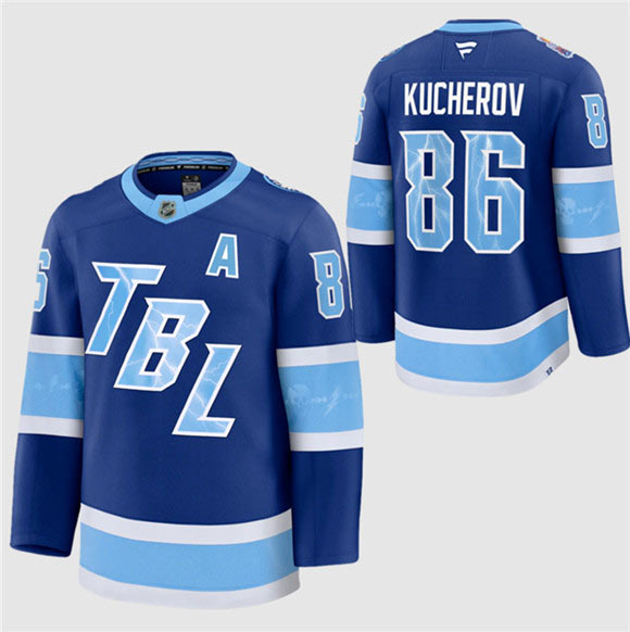 Men's Tampa Bay Lightning 86 Nikita Kucherov Blue 2026 Stadium Series Stitched Jersey