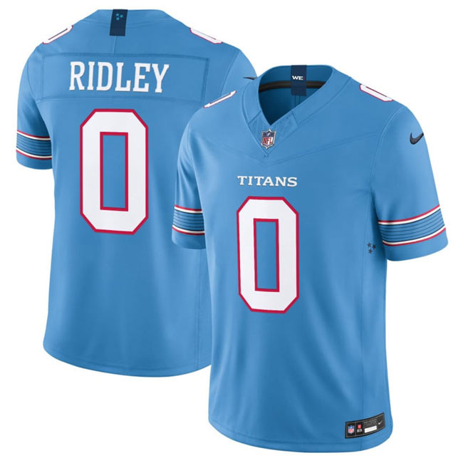 Men's Tennessee Titans 0 Calvin Ridley Light Blue 2026 F.U.S.E. Vapor Limited Stitched Football Jersey