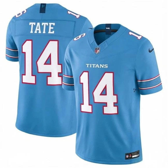 Men's Tennessee Titans 14 Carnell Tate Light Blue 2026 F.U.S.E. Vapor Limited Football Stitched Jersey