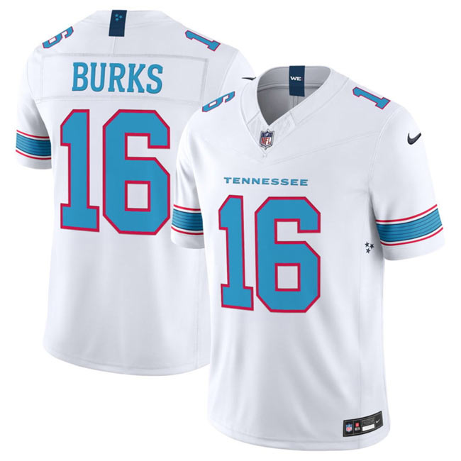 Men's Tennessee Titans 16 Treylon Burks White 2026 F.U.S.E. Vapor Limited Stitched Football Jersey