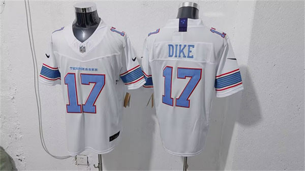Men's Tennessee Titans 17 Chimere Dike White 2026 F.U.S.E. Vapor Limited Football Stitched Jersey
