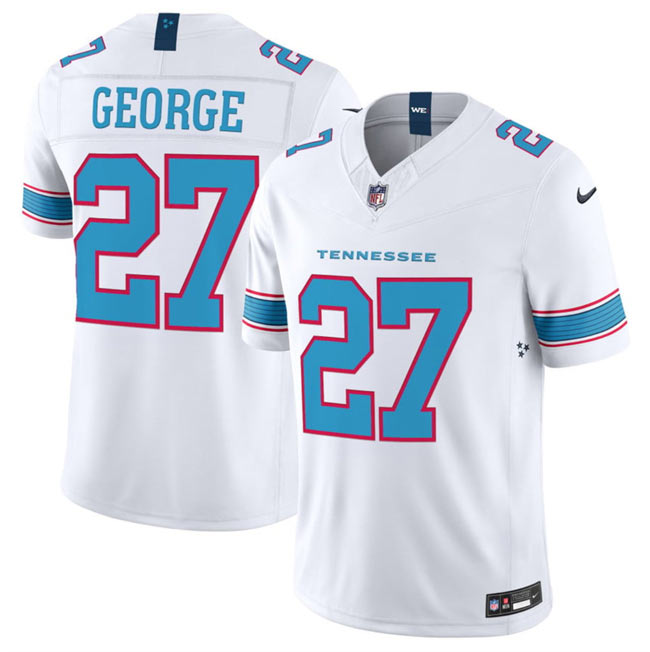 Men's Tennessee Titans 27 Eddie George White 2026 F.U.S.E. Vapor Limited Stitched Football Jersey