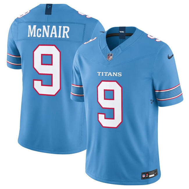 Men's Tennessee Titans 9 Steve McNair Light Blue 2026 F.U.S.E. Vapor Limited Stitched Football Jersey