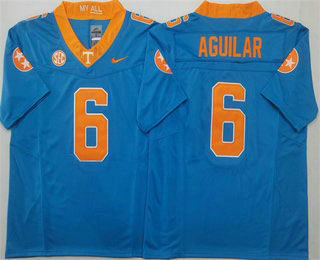 Men's Tennessee Volunteers 6 Joey Aguilar Blue FUSE College Football Jersey