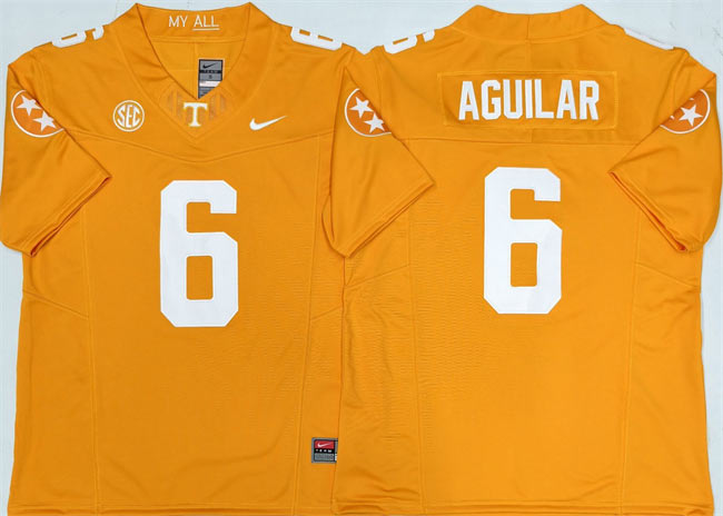 Men's Tennessee Volunteers 6 Joey Aguilar Orange 2025 F.U.S.E. Stitched Jersey