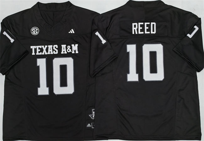 Men's Texas A&M Aggies Lions 10 Marcel Reed Black 2025 F.U.S.E. Stitched Jersey