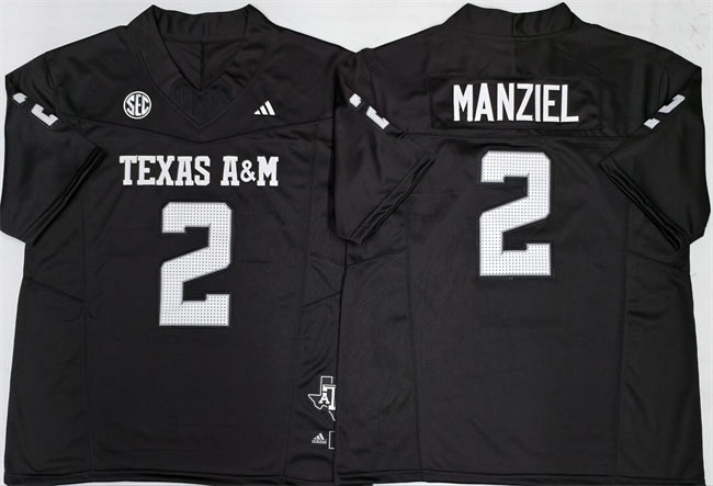 Men's Texas A&M Aggies Lions 2 Johnny Manziel Black 2025 F.U.S.E. Stitched Jersey