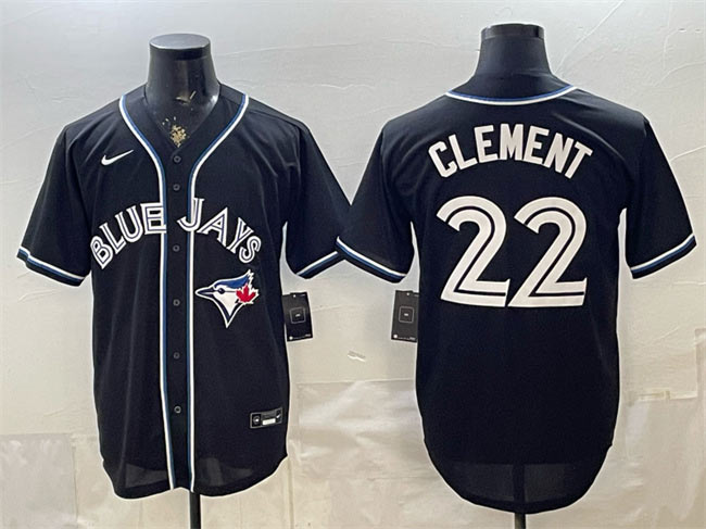 Men's Toronto Blue Jays 22 Ernie Clement 2026 Fashion Replica Black Out Stitched Baseball Jersey