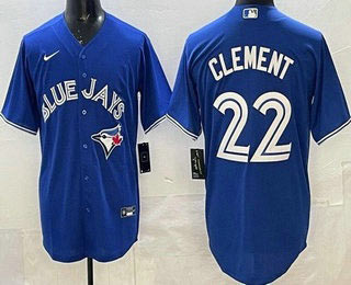 Men's Toronto Blue Jays 22 Ernie Clement Blue Cool Base Jersey