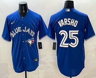 Men's Toronto Blue Jays 25 Daulton Varsho Blue Cool Base Jersey